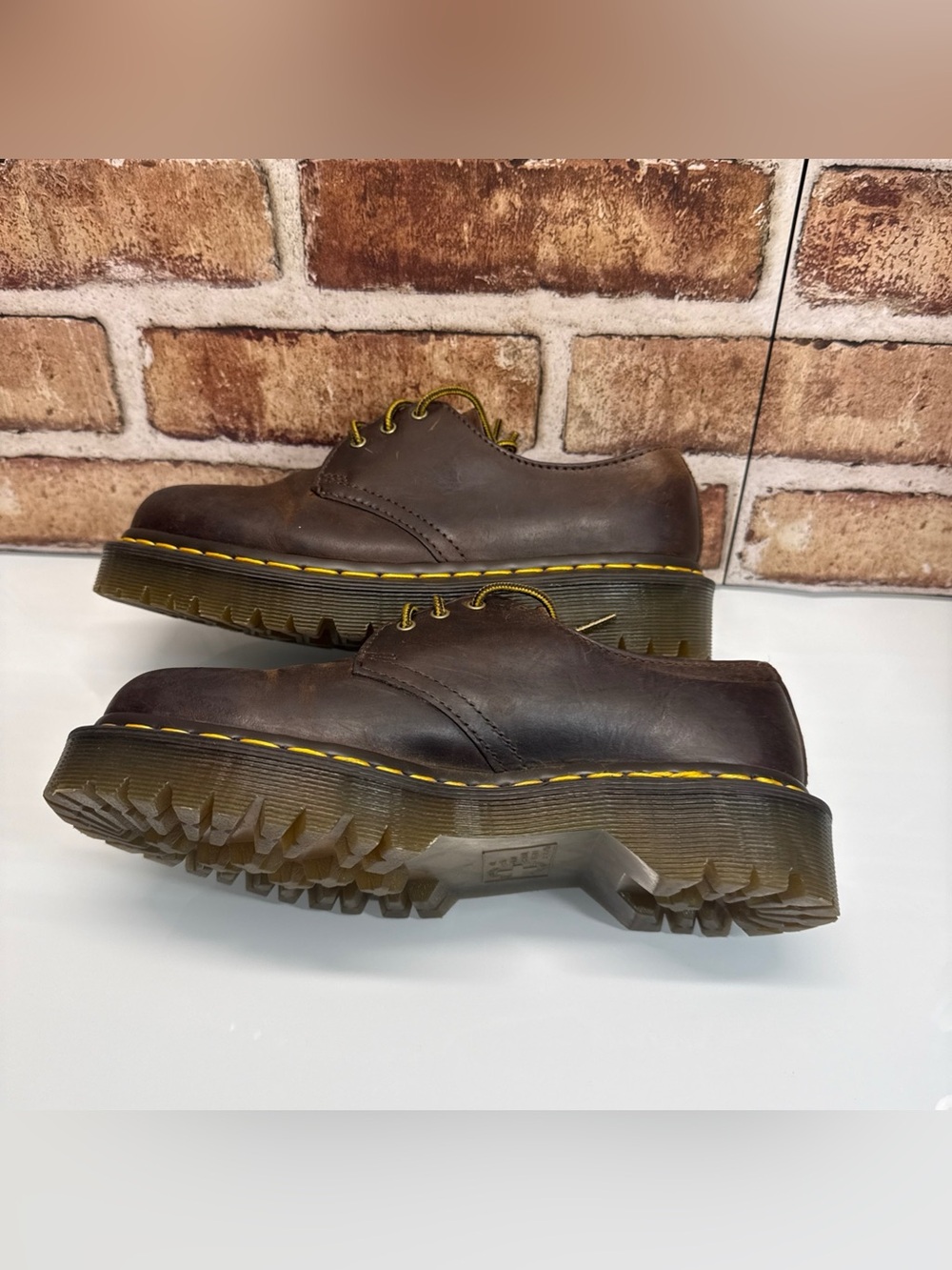 Dr. Martens AirWair Brown Leather Oxford Shoes Women's 7 (men’s Sz 6) - Picture 6 of 11